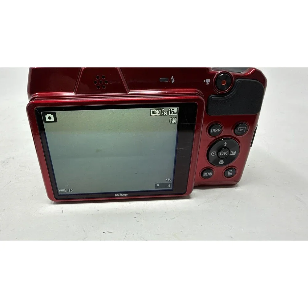 Nikon Coolpix B500 Digital Camera Red 16MP Tilt LCD HD Video 40x Zoom